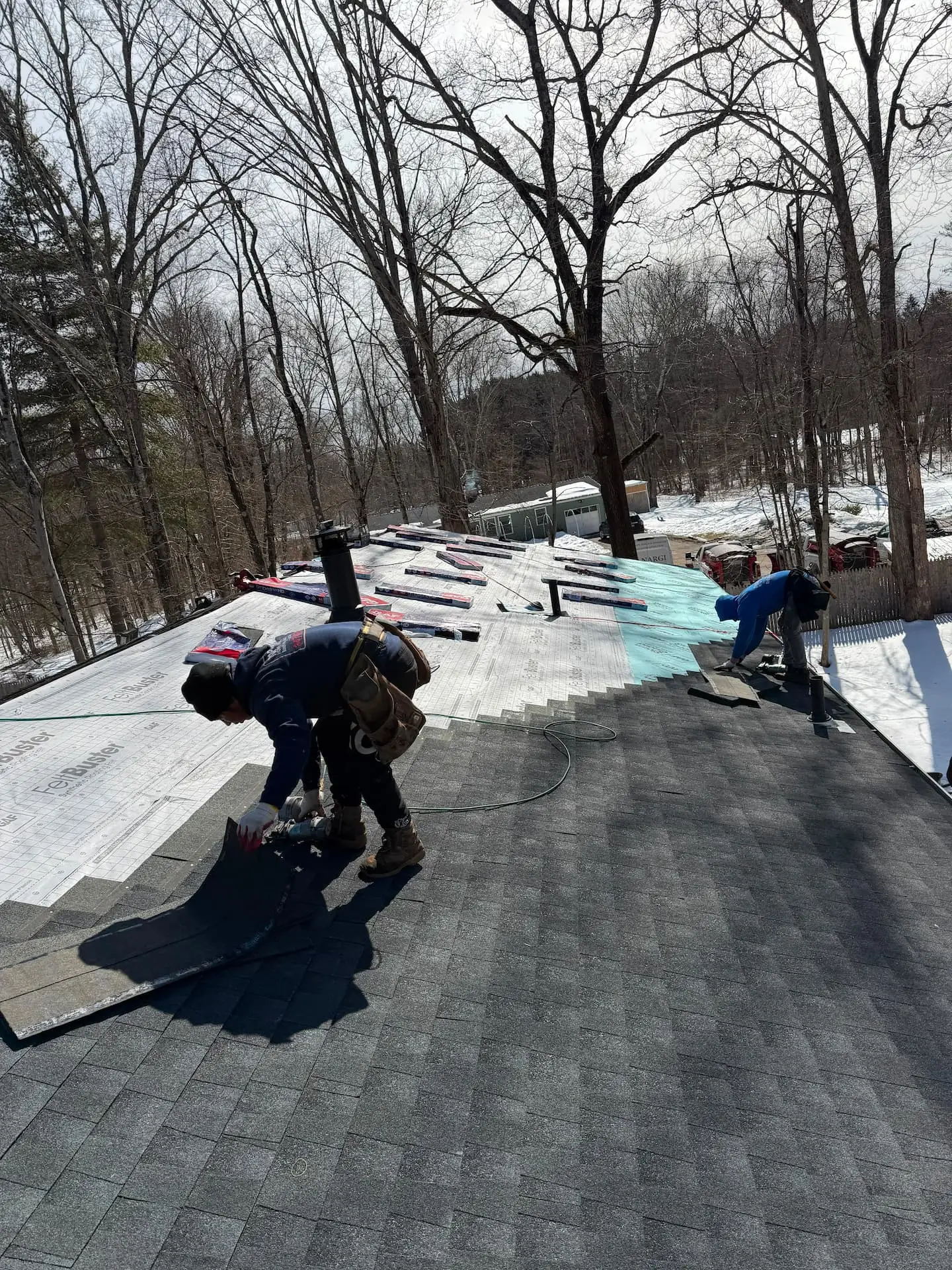 New asphalt shingle roof on a residential home