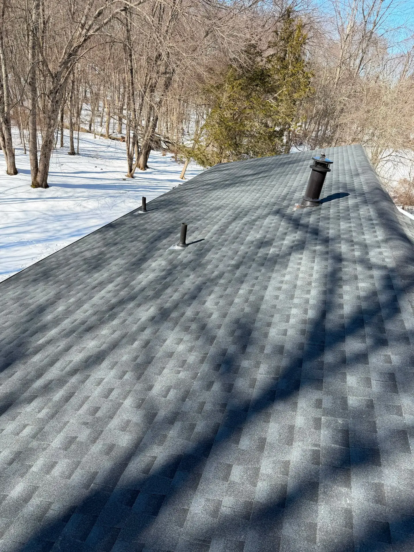 Finished roof with architectural shingles