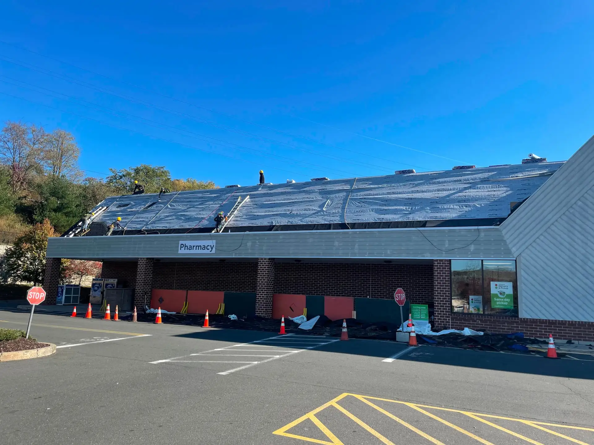 New roof installation on a residential property