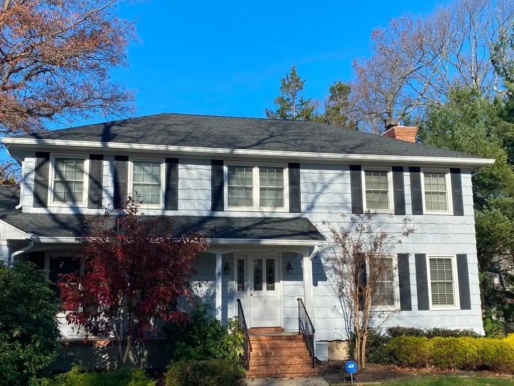 Finished roof replacement with ridge venting