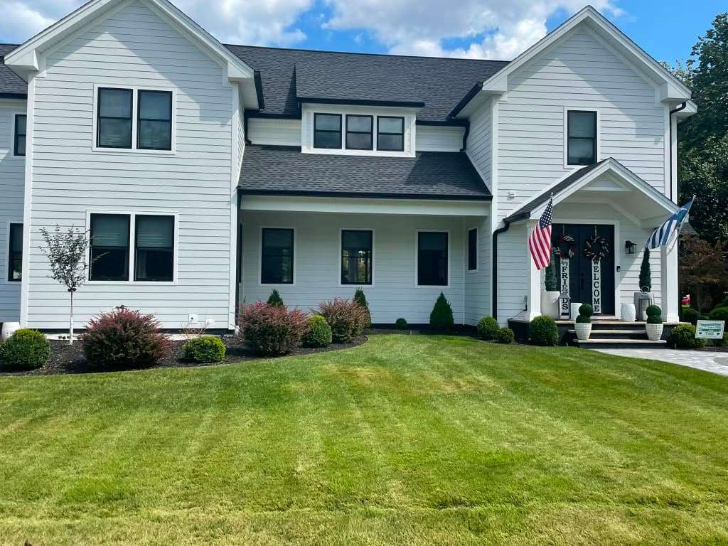 Finished roofline on a home in Danbury, Connecticut