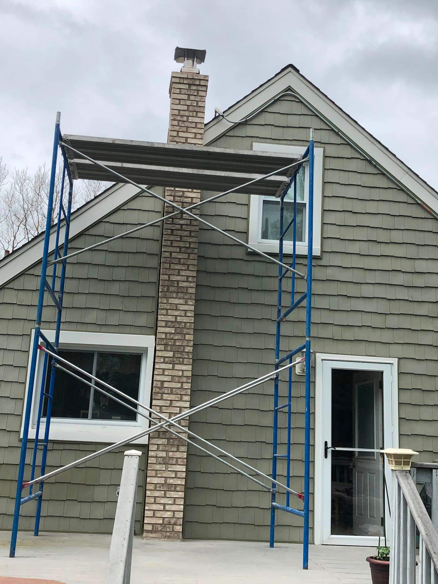 Finished chimney cap and crown rebuild on a home in Bedford, NY
