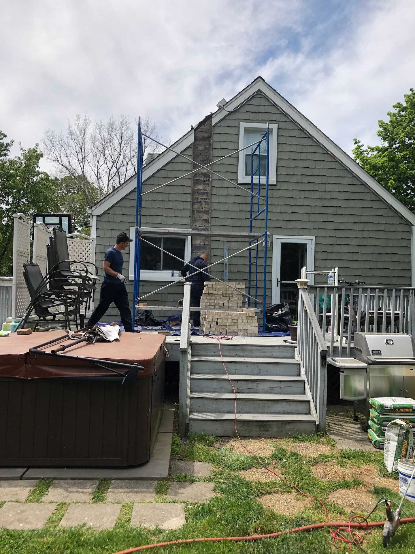 Before: Chimney cap and crown rebuild in Bedford, NY